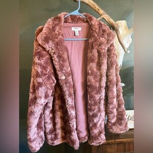 Faux Fur Pink Jacket Medium